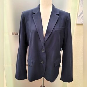 Ann Taylor Classic Notched 2-button Navy Blazer sz 14